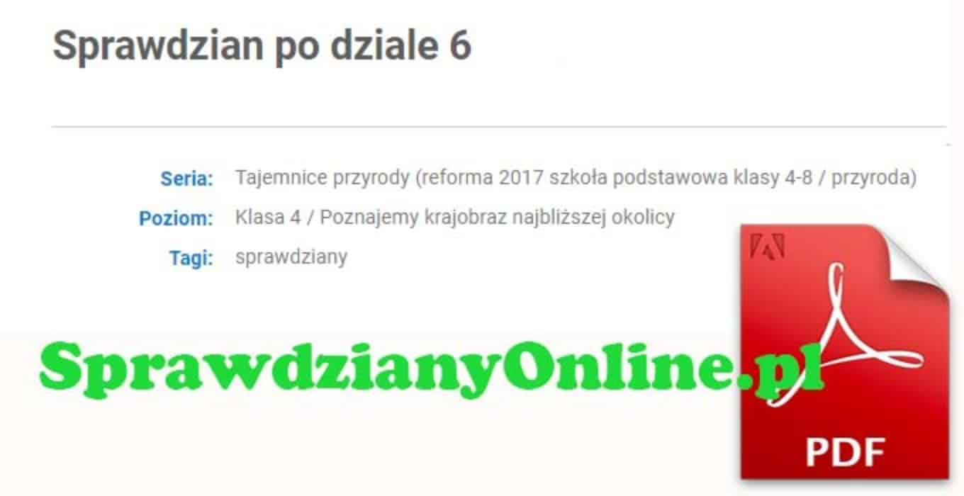 Sprawdzian z Przyrody Klasa 4 - Sprawdziany Online